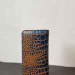 Blue Croc-Embossed Long Wallet – 100% Genuine Cow Leather