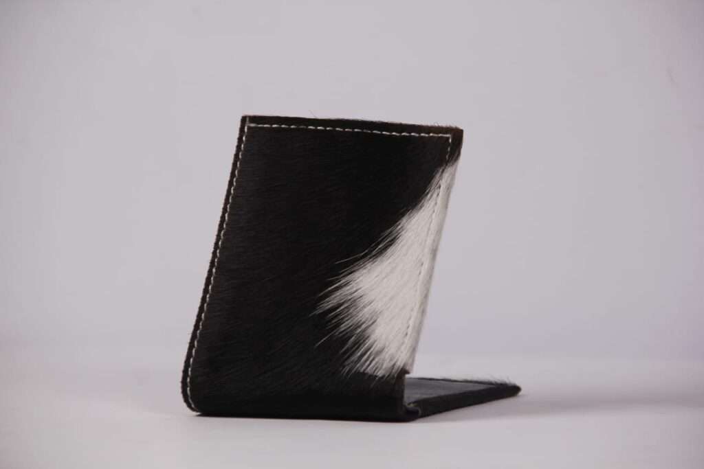 Cowhide Fur Bifold Wallet – Black & White | 100% Genuine Cowhide
