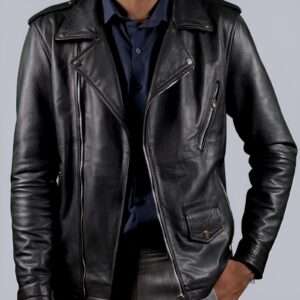 mens asymmetrical biker jacket 100 genuine cow leather sleek modern rider style 4