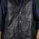 Snap-Front Leather Motorcycle Vest – 100% Genuine Cow Leather | Classic Biker Style